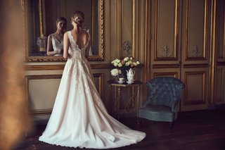 "McKinley" BHLDN Gown mckinley-eddy-k-bhldn-wedding-dress-with-lace-details-v-back-in-light-blush-shade