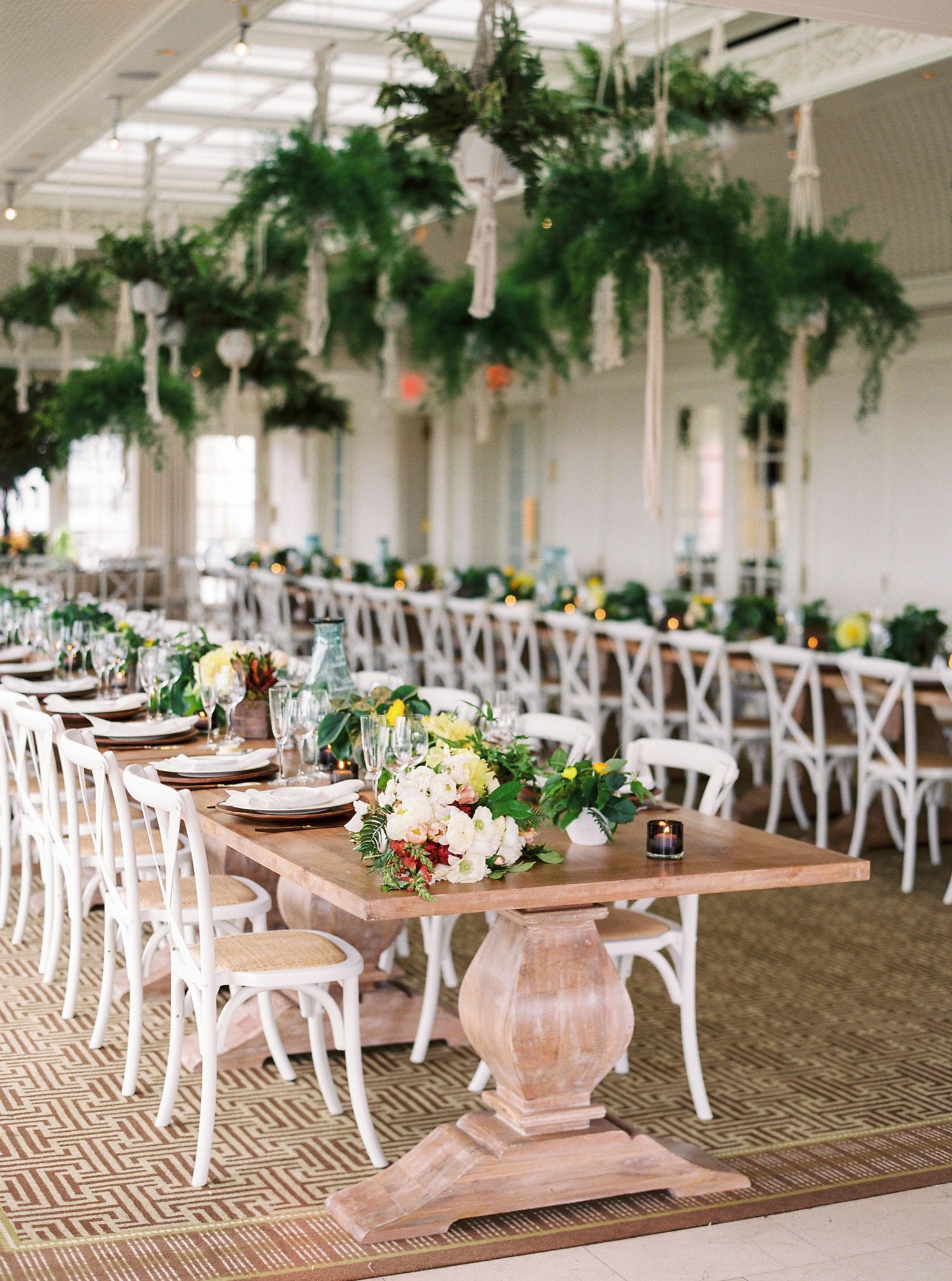 Wood Pedestal Reception Table