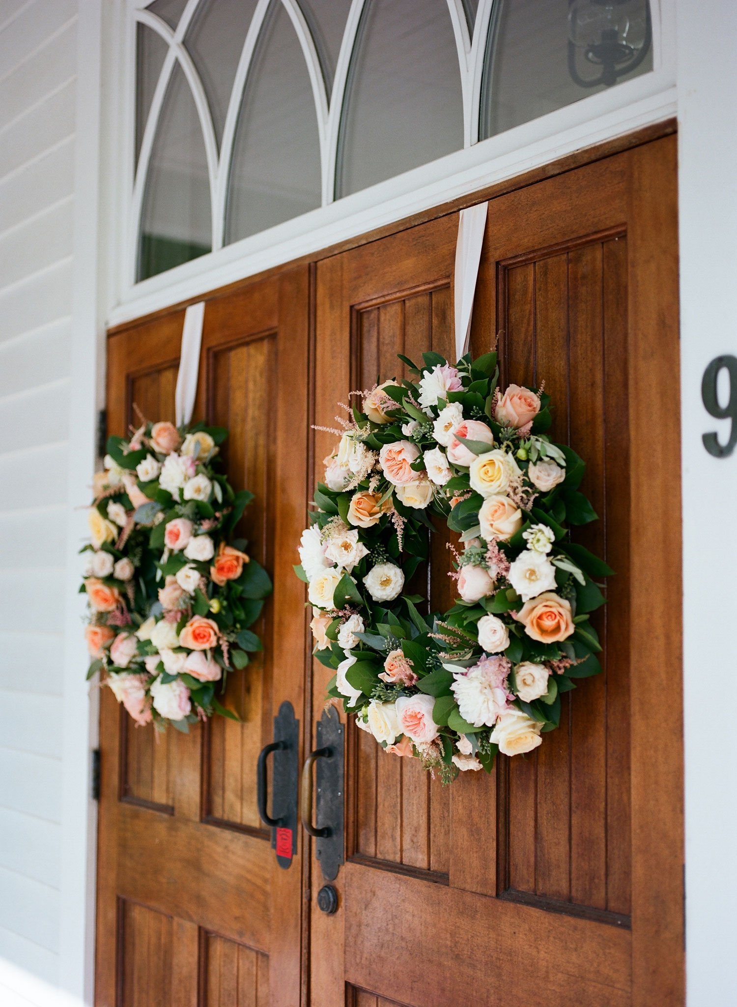 Cheerful Wreaths on Church Doors
