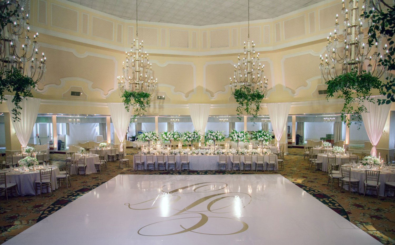 Chandeliers Around Dance Floor