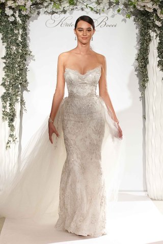 "Arlinda" by Katerina Bocci katerina-bocci-2017-bridal-collection-arlinda-wedding-dress-strapless-beaded-overskirt-train-crystal