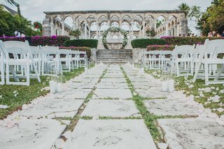 Stone Pathway Aisle the-ocean-club-four-seasons-bahamas-wedding-ceremony-with-aisle-of-stone-pathway