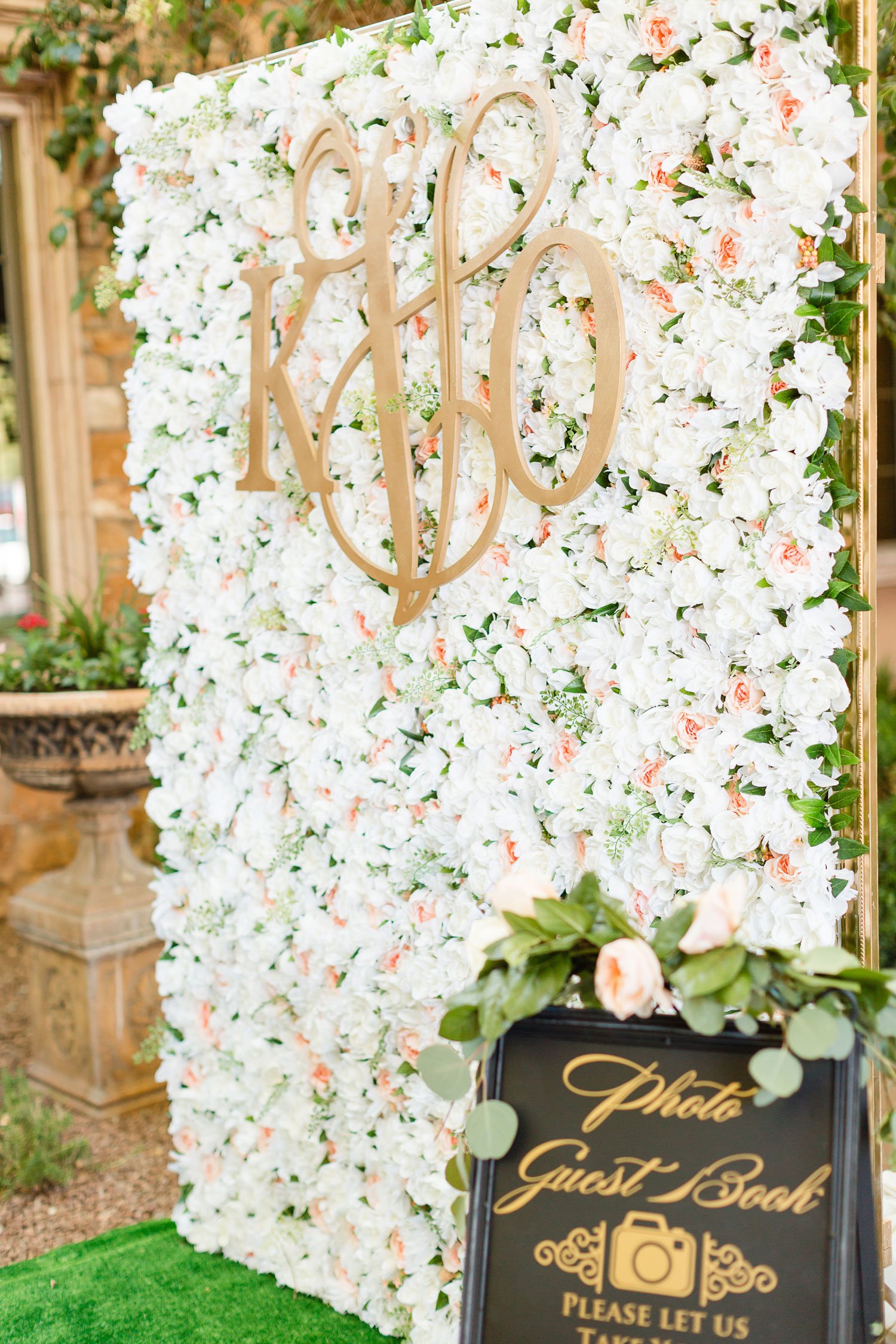 Flower Wall with Monogram for Photos