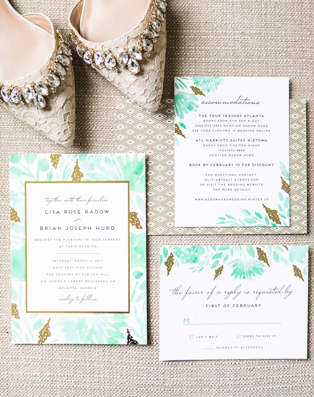 Wedding Invitation Ideas in a Fun \u0026 Calming Mint Palette, image size:1000x1266