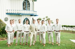 beach wedding khaki pants