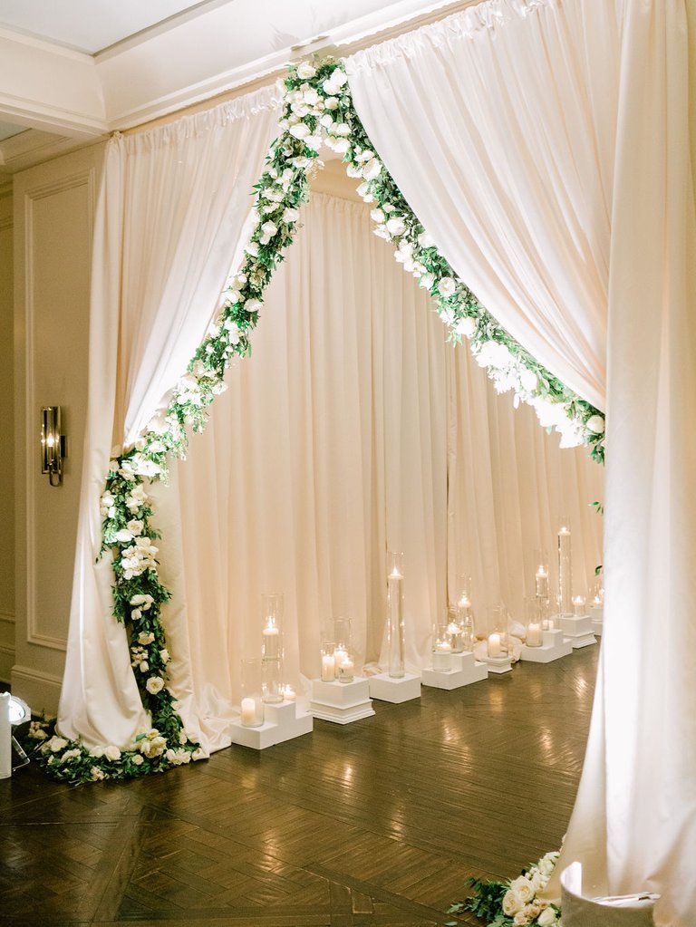 Dreamy Draped Reception Entrance