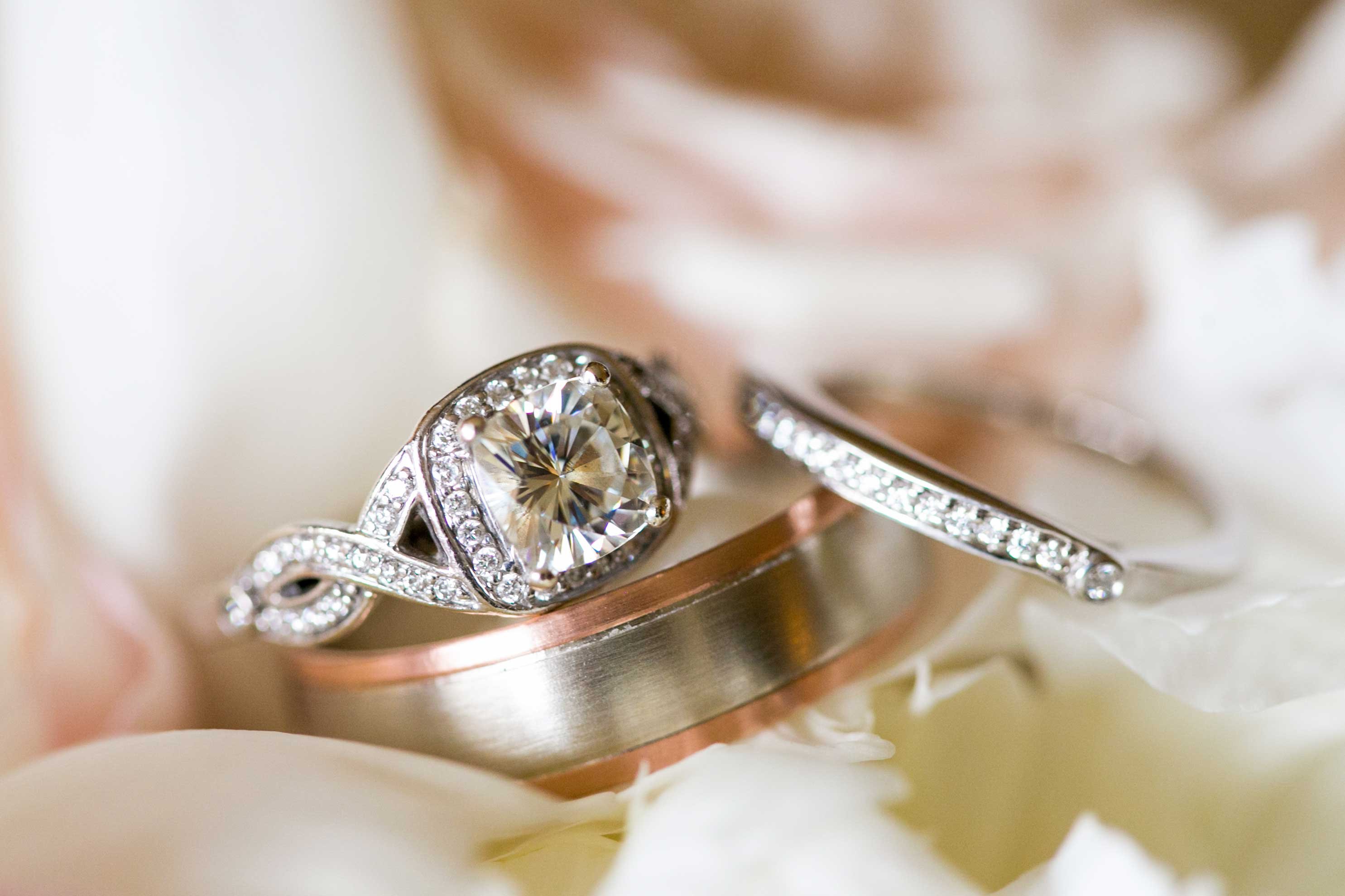 TwistedBand Engagement Ring & TwoToned Wedding Band