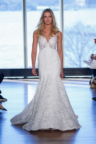 "Leia" by Rivini rivini-leia-fit-flare-wedding-dress-with-lace-skirt-and-sheer-bodice-with-lace-details-sleeveless
