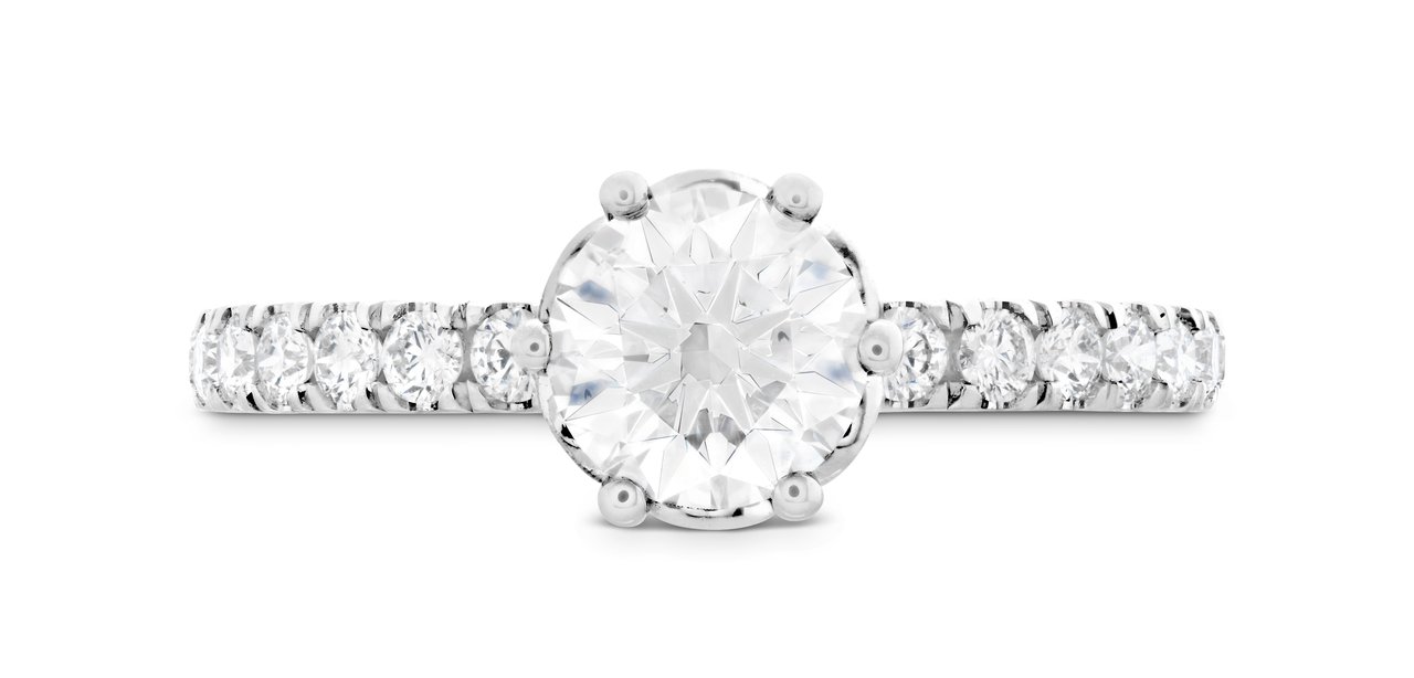 Signature Bezel Basket Ring with Diamond Band