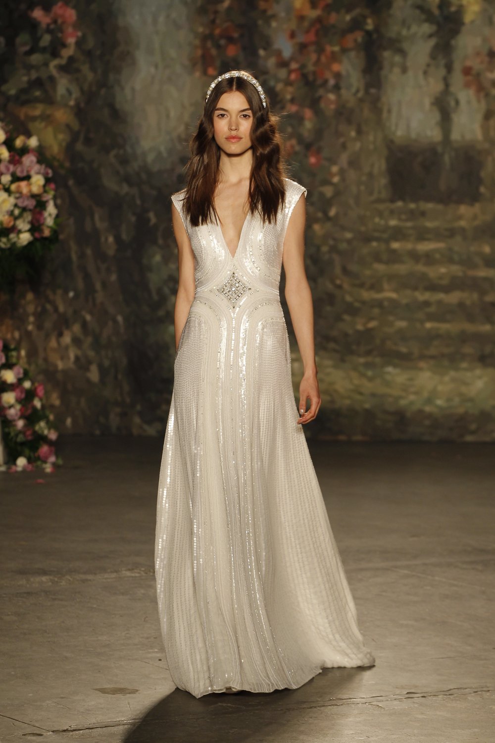 Nerissa Metallic Wrap Evening Dress