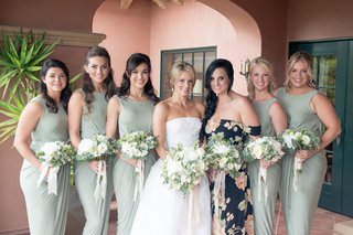 pale green bridesmaid dress