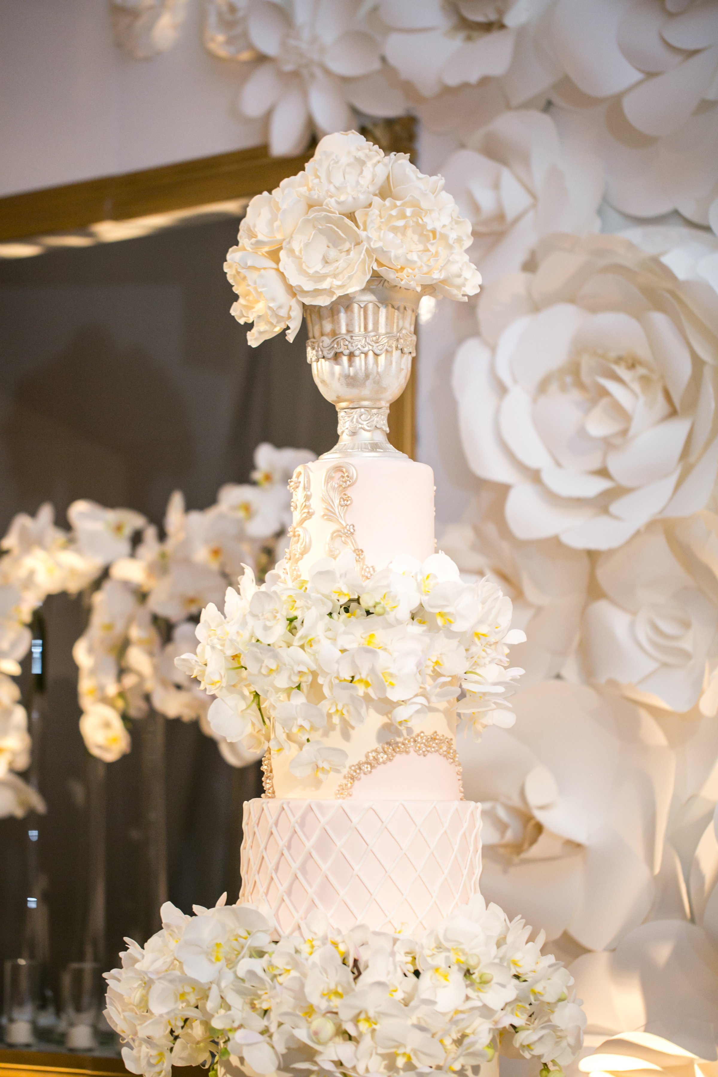 Elaborate White Wedding Cake