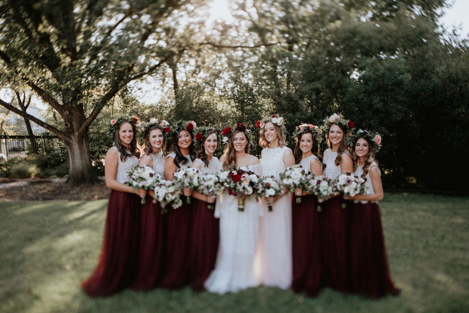 oxblood bridesmaid dresses