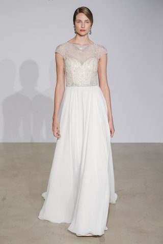 Look 9 by Justin Alexander justin-alexander-fall-2018-beaded-illusion-bodice-with-a-line-chiffon-skirt