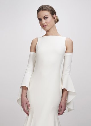 "Remy" Cuffs by THEIA detachable-bridal-cuffs-featuring-flowing-fabric-in-a-high-low-design-by-theia