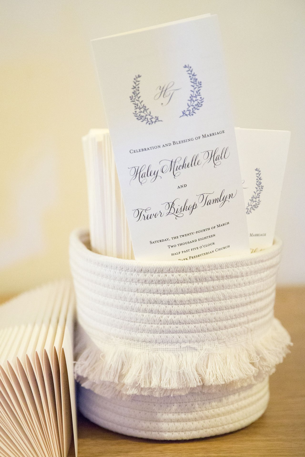 Calligraphy Ceremony Program in Basket