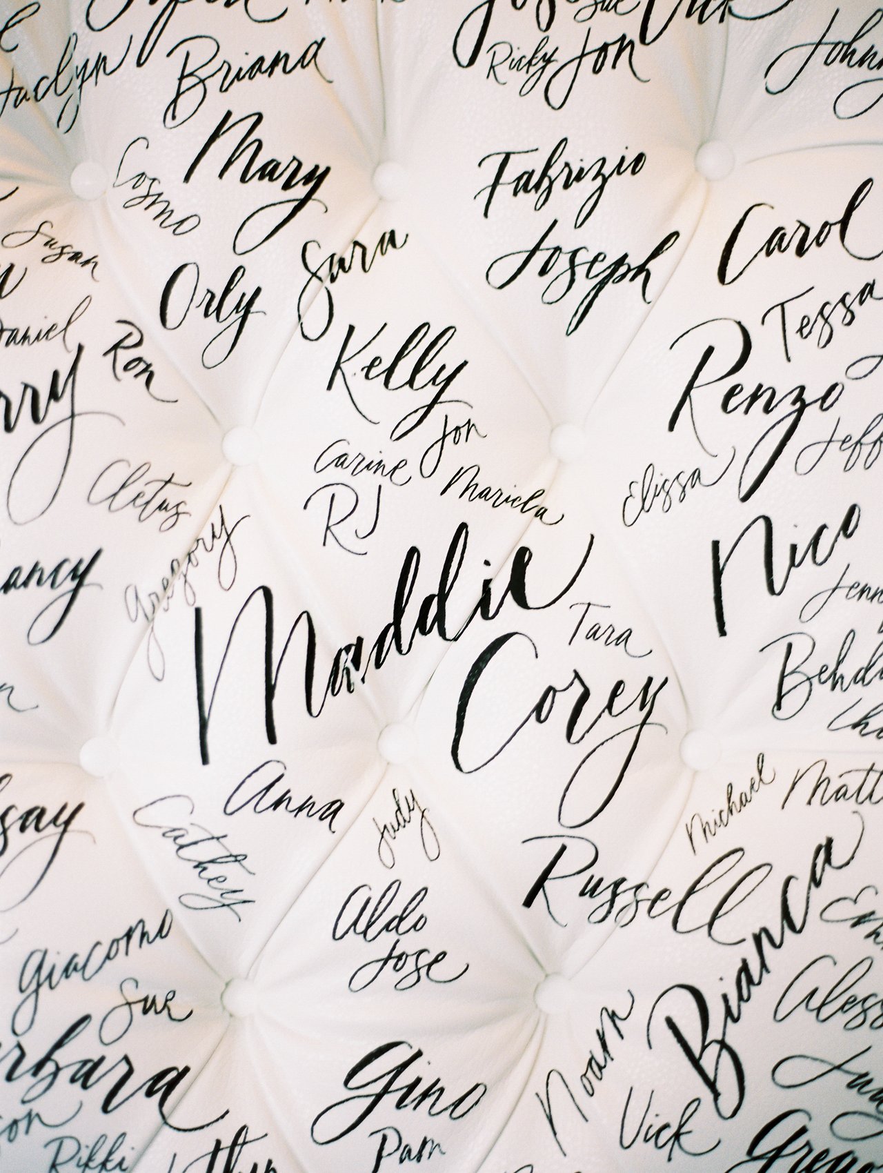 Guest Names on Chair