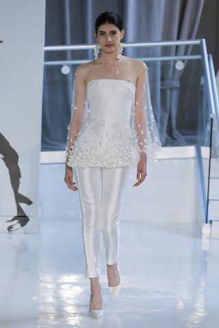 "Emily" by Peter Langner emily-by-peter-langner-spring-2018-strapless-jumpsuit-bustier-tulle-illusion-top-embroidery