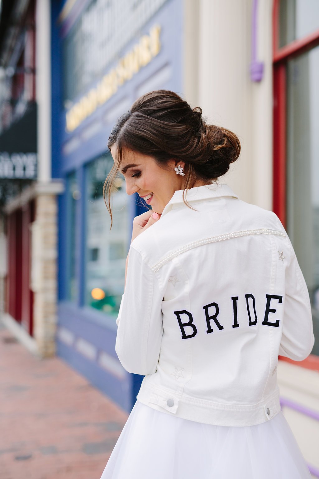 "Bride" White Denim Jacket