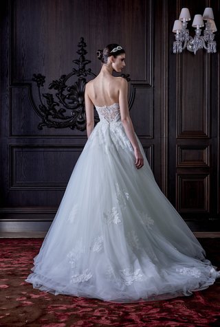 Monique Lhuillier Spring/Summer 2016 Collection back-ball-gown-with-lace-embellished-tulle-skirt