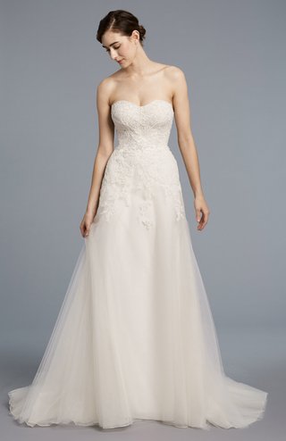 "Faye" by Anne Barge anne-barge-spring-2018-collection-bridal-strapless-sweetheart-corset-bodice-beaded-embroidery