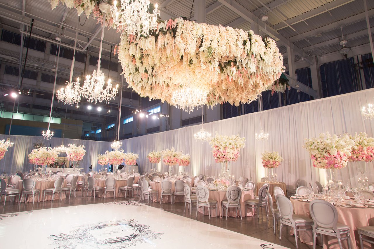 Dance Floor with Monogram & Floral Chandelier