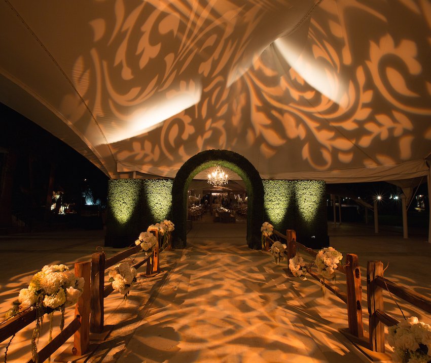 Lace Lighting Projection on Tent