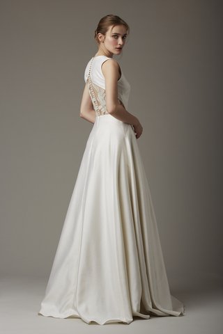 "Green Gable" Dress lela-rose-green-gable-satin-wedding-dress-with-an-embroidered-back-cutout
