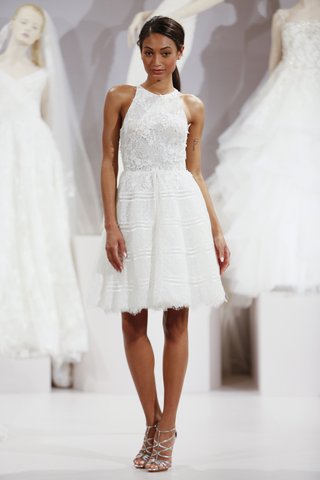 "Daniella" tony-ward-daniella-short-wedding-dress-with-halter-neckline