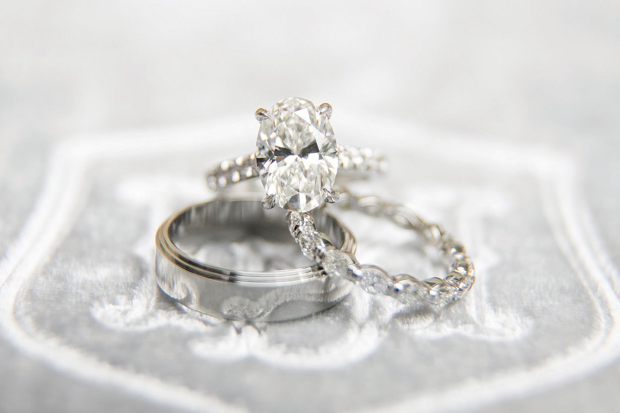 Oval Engagement Ring with Wedding Bands