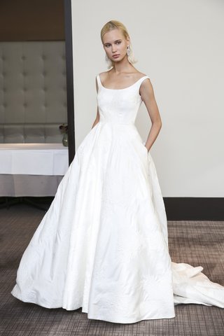 Look 13 by Gracy Accad gracy-accad-fall-2018-silk-jacquard-taffeta-off-the-shoulder-neckline-a-line-ball-gown-with-pockets