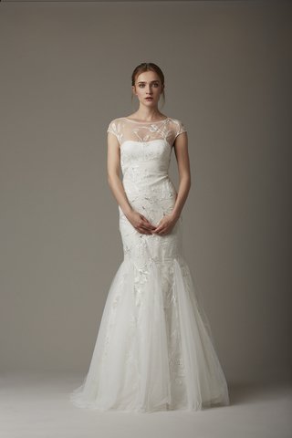 "The Wishing Well" Dress lela-rose-the-wishing-well-wedding-dress-with-illusion-neckline-and-embroidery