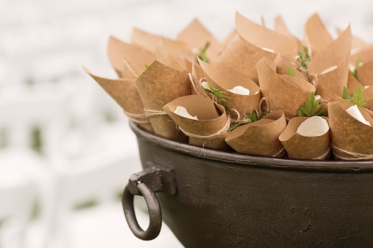 Kraft Paper Cones of Flower Petals