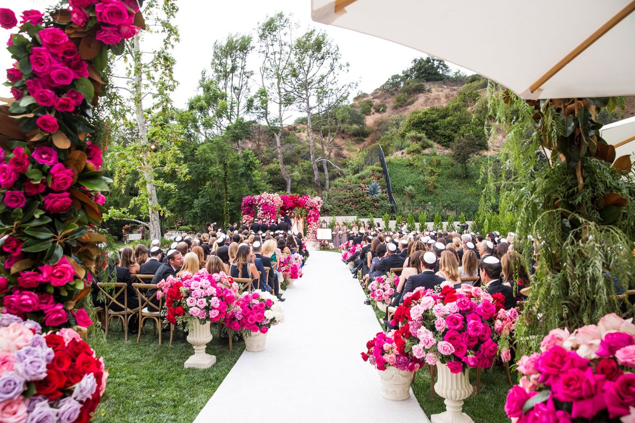 Pink Roses Event Bright Pink Roses at Ceremony