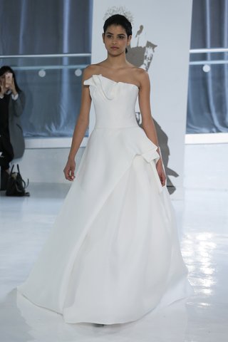 "Angel" by Peter Langner angel-by-peter-langner-spring-2018-strapless-ball-gown-with-asymmetric-folded-bodice-and-skirt