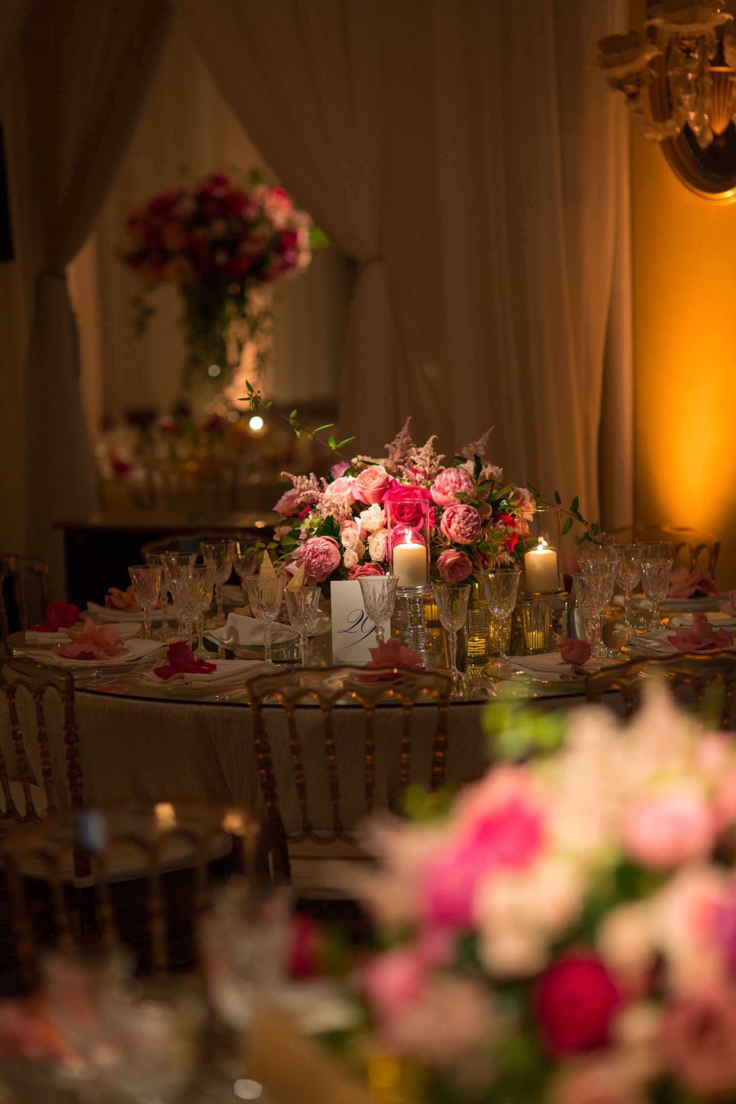 Romantic Candlelit Reception Table