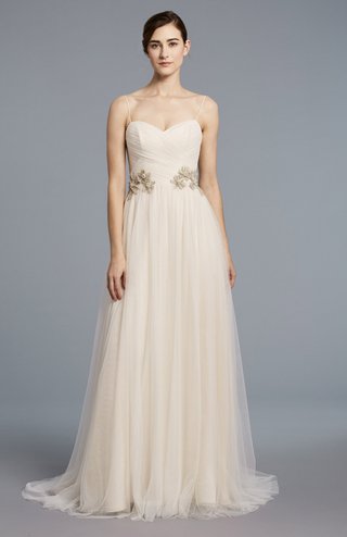 "Birkin" by Anne Barge anne-barge-spring-2018-collection-bridal-goddess-a-line-gown-accented-waist-beaded-bows