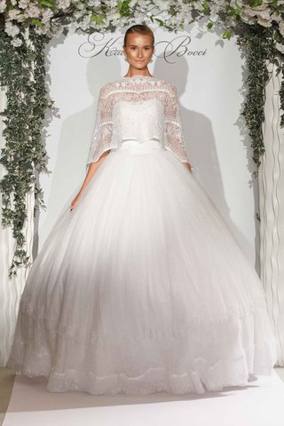 "Lola" by Katerina Bocci katerina-bocci-2017-bridal-collection-lola-wedding-dress-ball-gown-with-cape-over-bodice-full-skirt