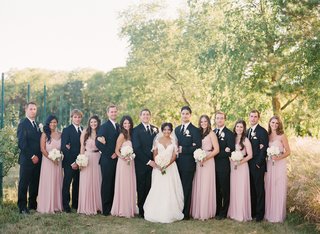 pink and black wedding