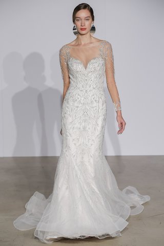 Look 13 by Justin Alexander justin-alexander-fall-2018-long-sleeve-illusion-beaded-mermaid-gown