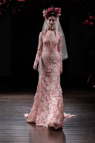 "Santa Cruz" by Naeem Khan pink-long-sleeved-wedding-dress-by-naeem-khan-fall-2016