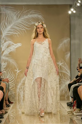 "Venus" by THEIA theia-fall-2017-venus-silver-sand-lurex-floating-embroidered-cage-high-low-slip-wedding-dress
