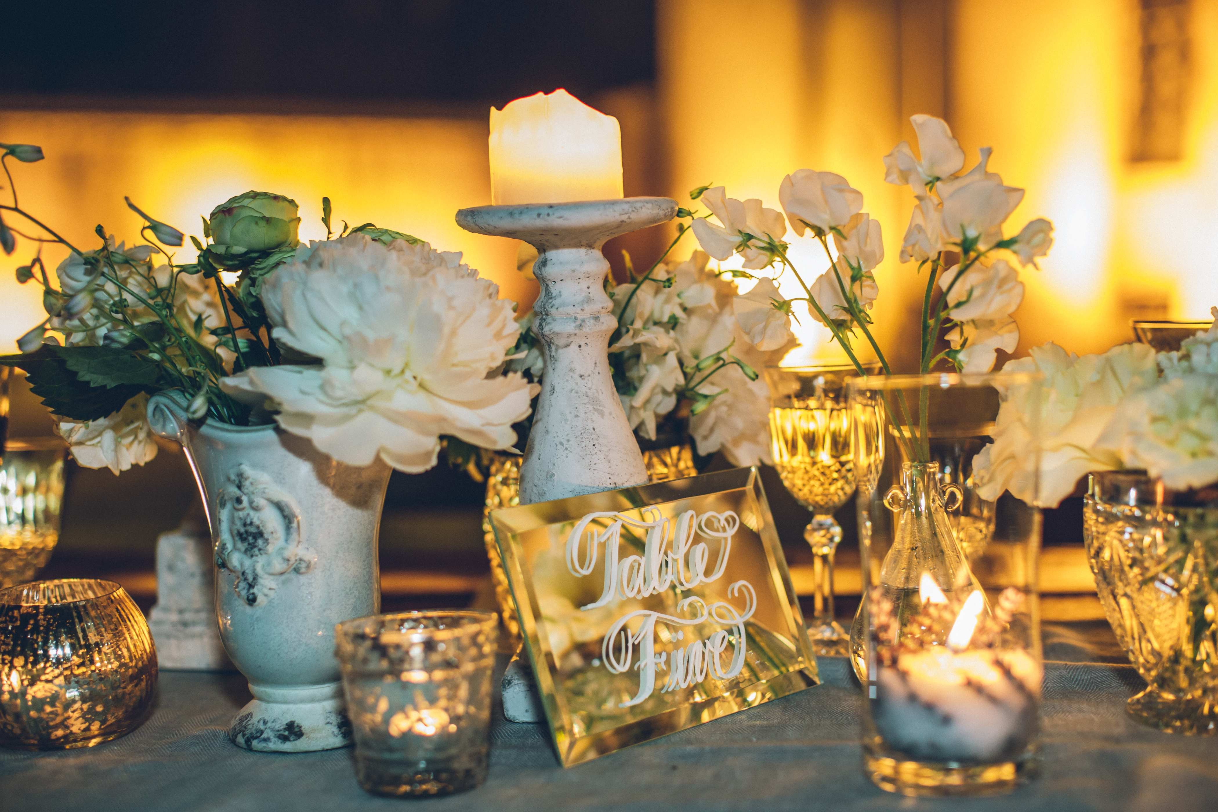 Candles and Glass Vases