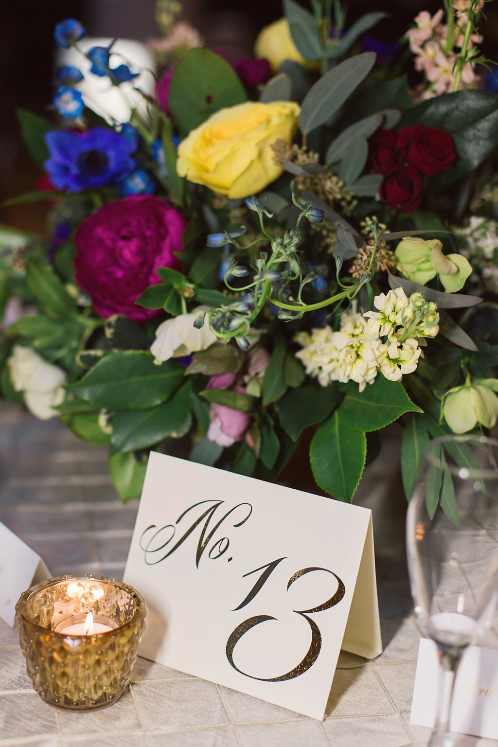 Cardstock Table Number, Colorful Arrangement