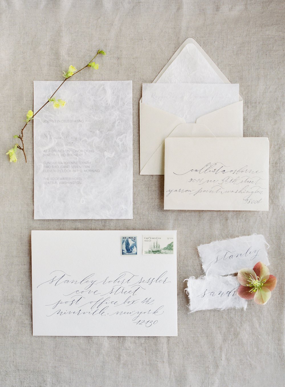 Invitation Suite with Handmade Paper