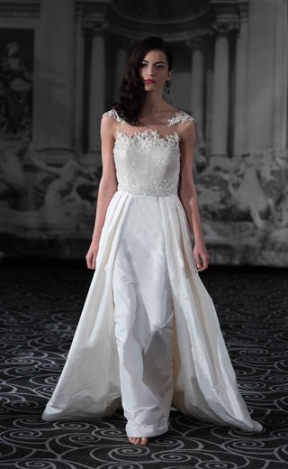 "Magali" by Sarah Jassir 2016 sarah-jassir-la-dolce-vita-2016-low-back-illusion-neckline-sequin-bodice-and-taffeta-skirt