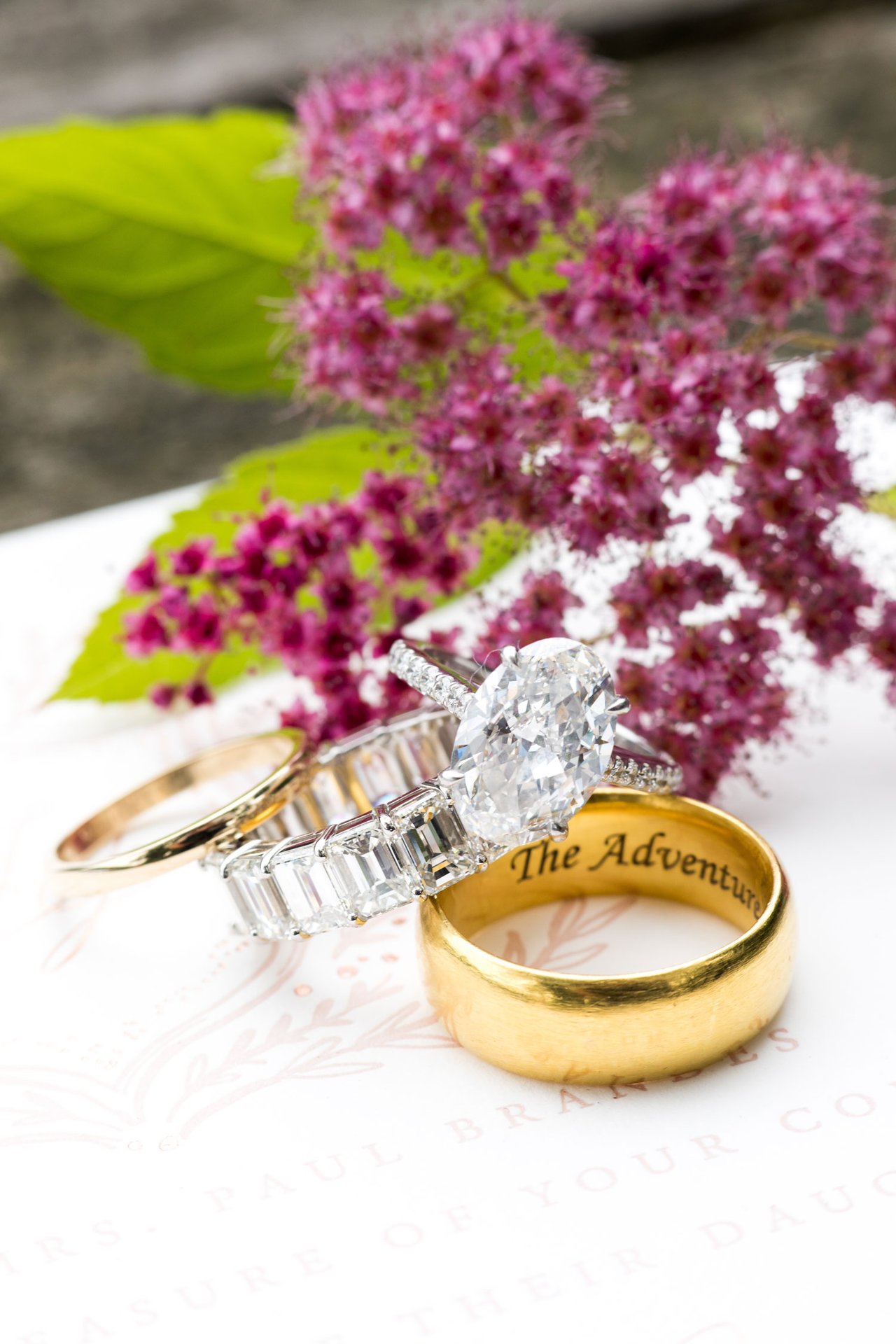 Engraved Men's Band & Engagement Ring