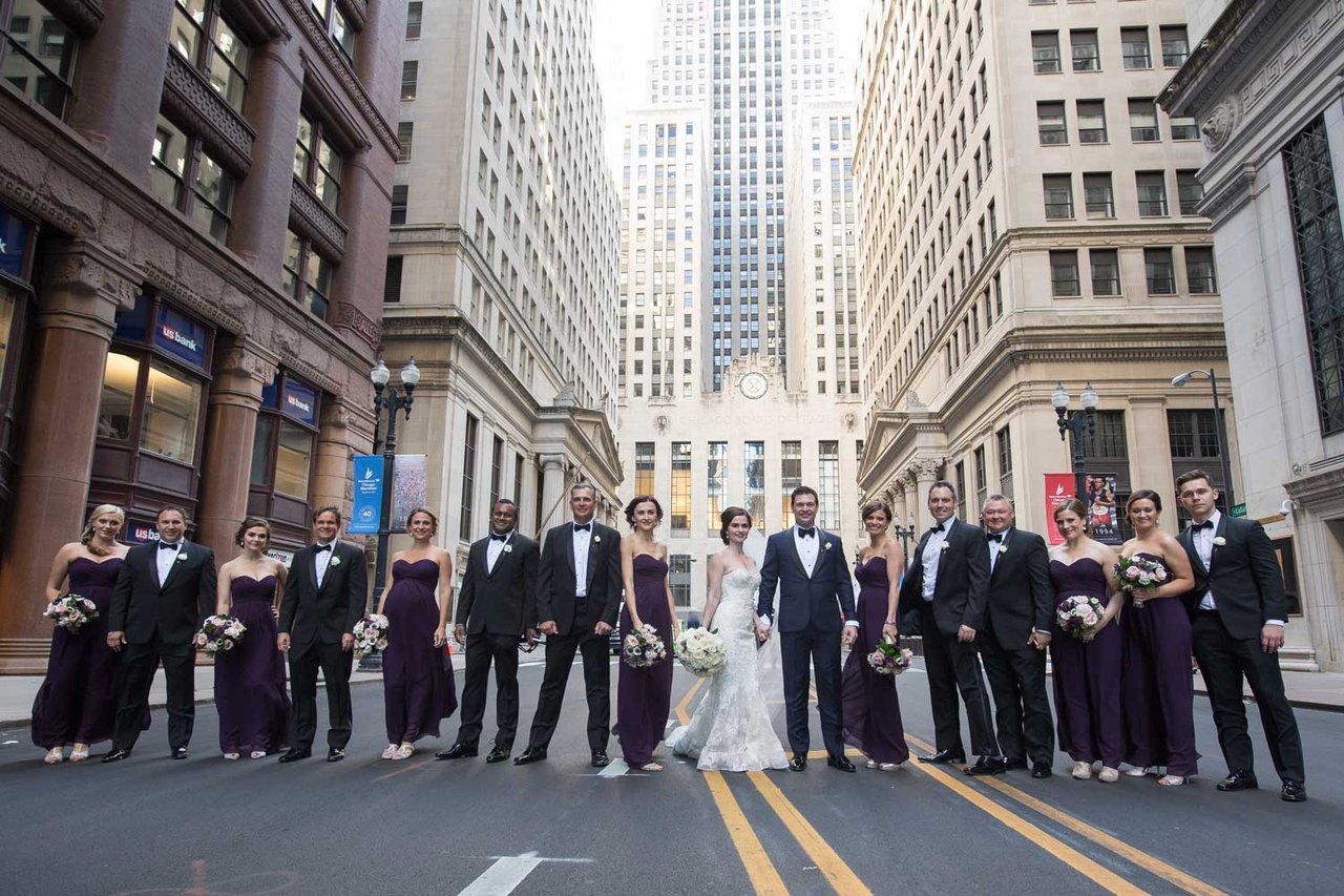 Wedding Party in Downtown Chicago