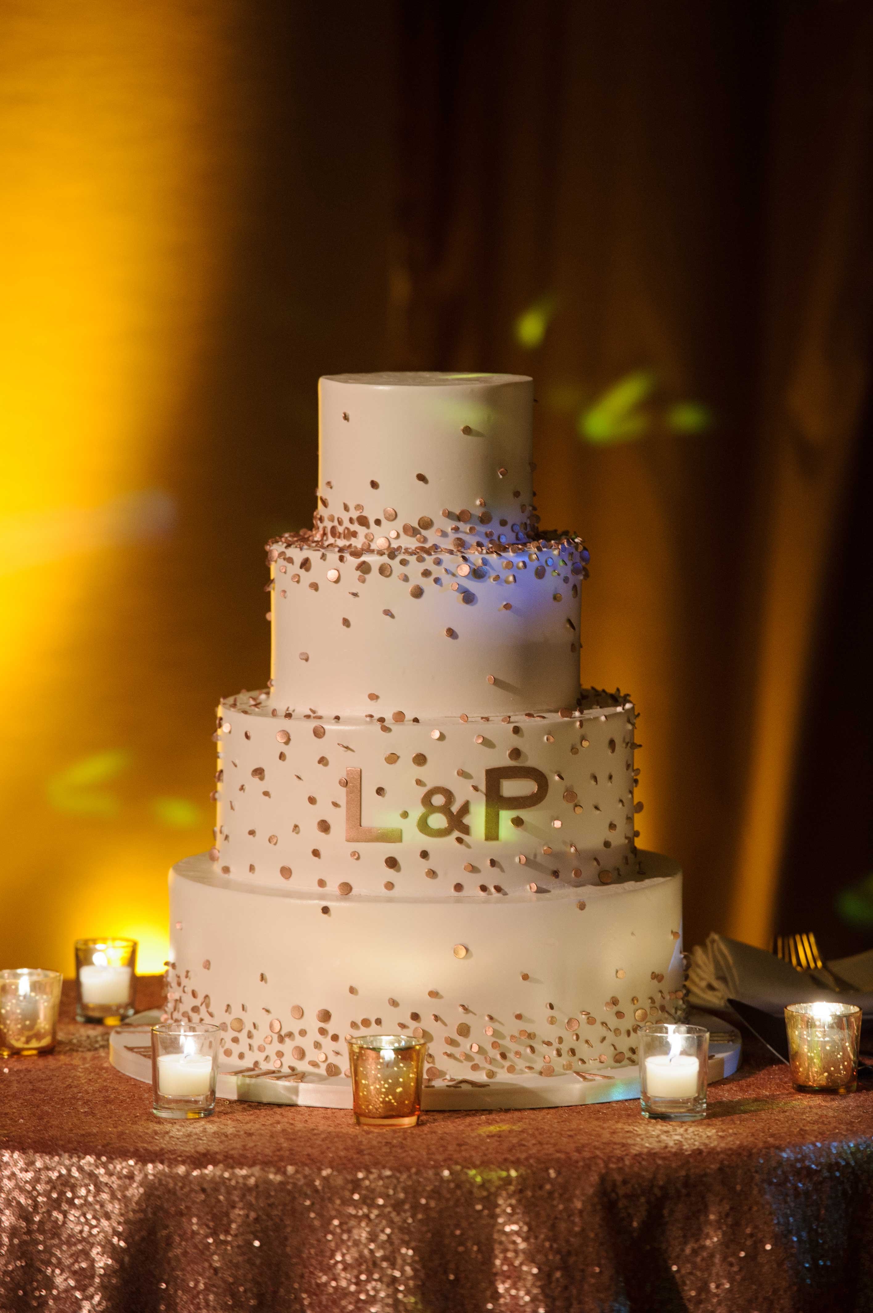 Gold Confetti Wedding Cake