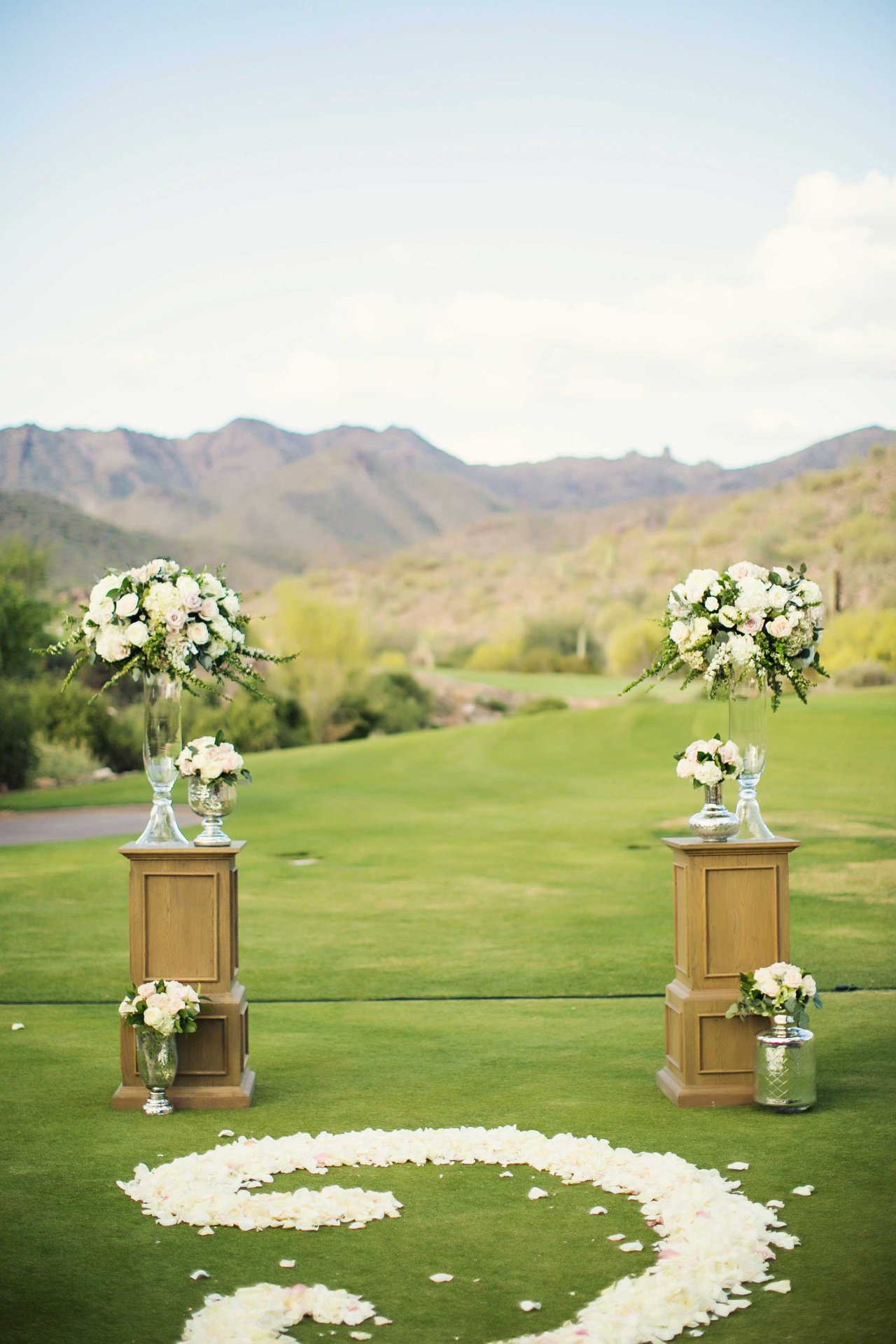 Desert Wedding Ceremony on Golf Course